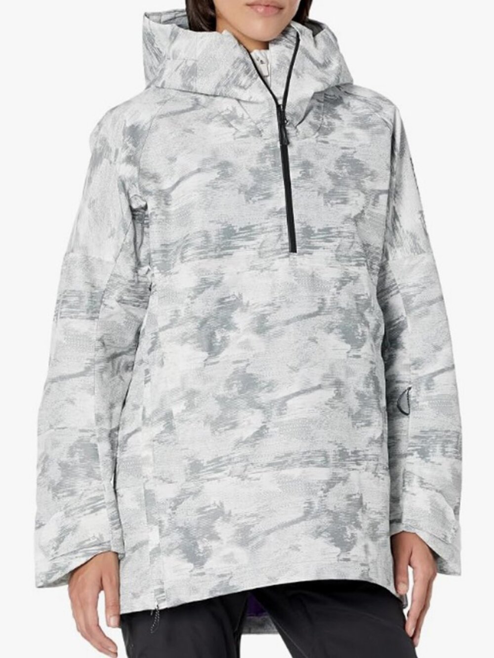 Salomon Bashley Waterproof Anorak Abstract Grey Ski Jacket Women's Size‎ small